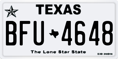 TX license plate BFU4648