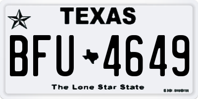 TX license plate BFU4649