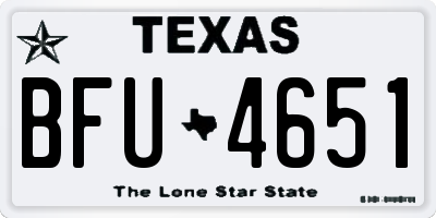 TX license plate BFU4651