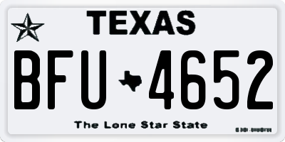 TX license plate BFU4652
