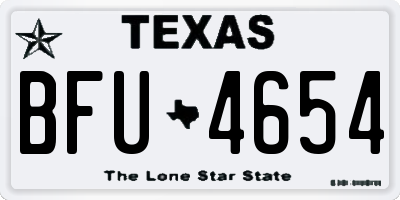 TX license plate BFU4654
