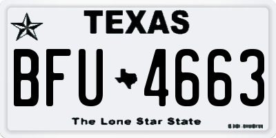 TX license plate BFU4663