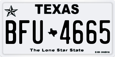 TX license plate BFU4665