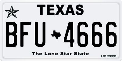 TX license plate BFU4666
