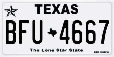 TX license plate BFU4667