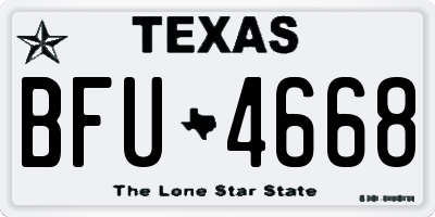 TX license plate BFU4668