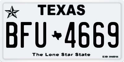 TX license plate BFU4669