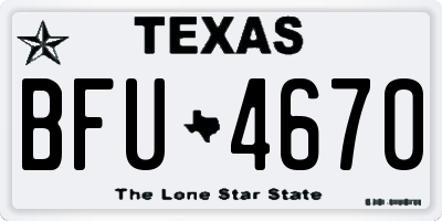 TX license plate BFU4670