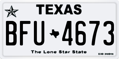 TX license plate BFU4673