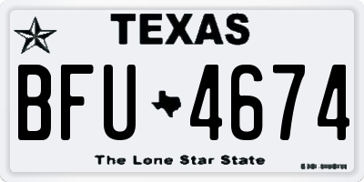 TX license plate BFU4674