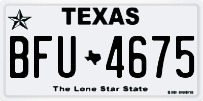 TX license plate BFU4675