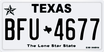 TX license plate BFU4677