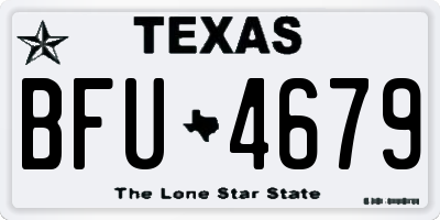 TX license plate BFU4679