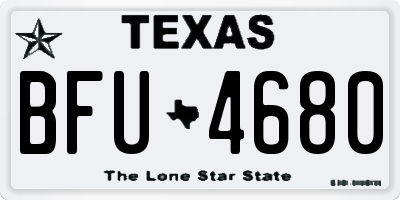 TX license plate BFU4680