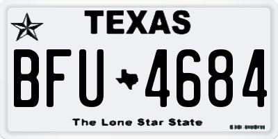 TX license plate BFU4684