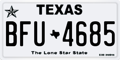 TX license plate BFU4685