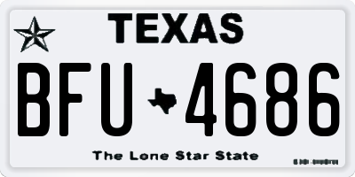 TX license plate BFU4686