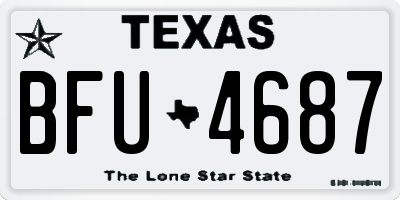TX license plate BFU4687