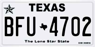 TX license plate BFU4702