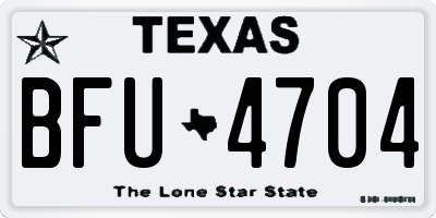 TX license plate BFU4704