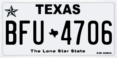 TX license plate BFU4706