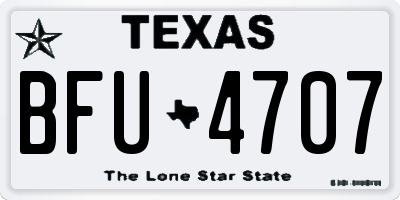 TX license plate BFU4707
