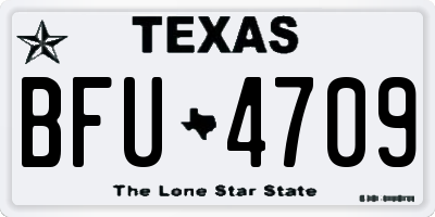 TX license plate BFU4709