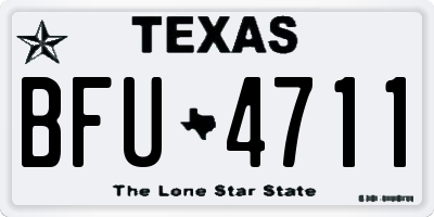 TX license plate BFU4711
