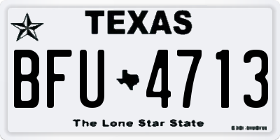 TX license plate BFU4713