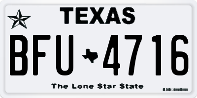 TX license plate BFU4716