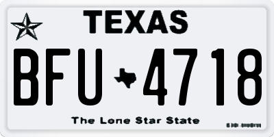 TX license plate BFU4718