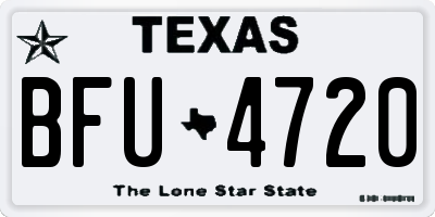 TX license plate BFU4720