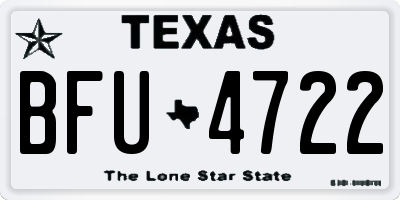 TX license plate BFU4722