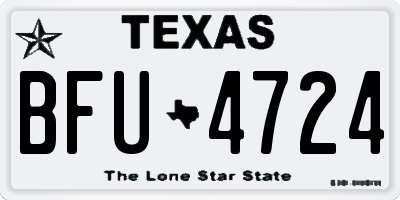 TX license plate BFU4724
