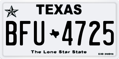 TX license plate BFU4725
