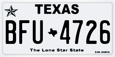 TX license plate BFU4726