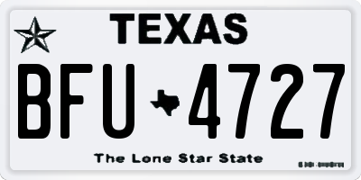 TX license plate BFU4727