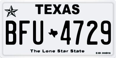 TX license plate BFU4729