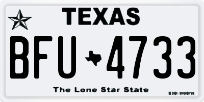 TX license plate BFU4733