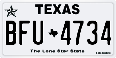 TX license plate BFU4734