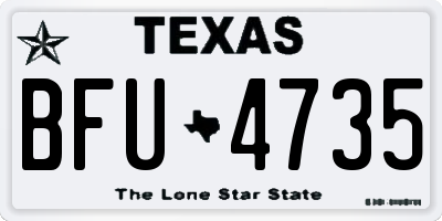 TX license plate BFU4735