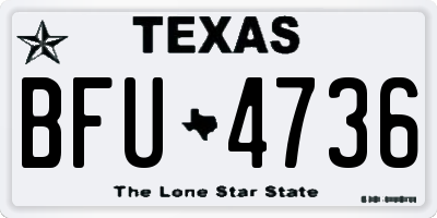 TX license plate BFU4736