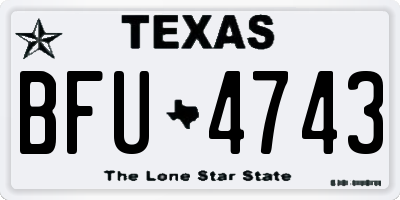 TX license plate BFU4743