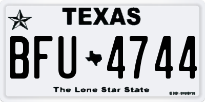 TX license plate BFU4744