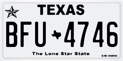TX license plate BFU4746