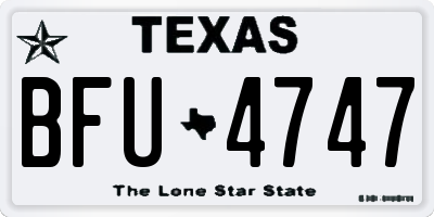 TX license plate BFU4747