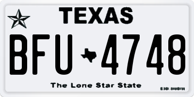 TX license plate BFU4748