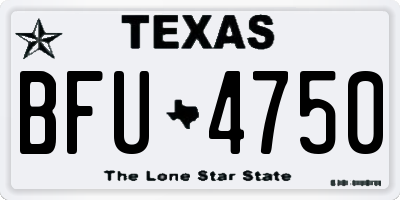 TX license plate BFU4750
