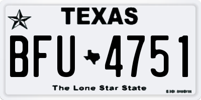 TX license plate BFU4751