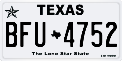 TX license plate BFU4752